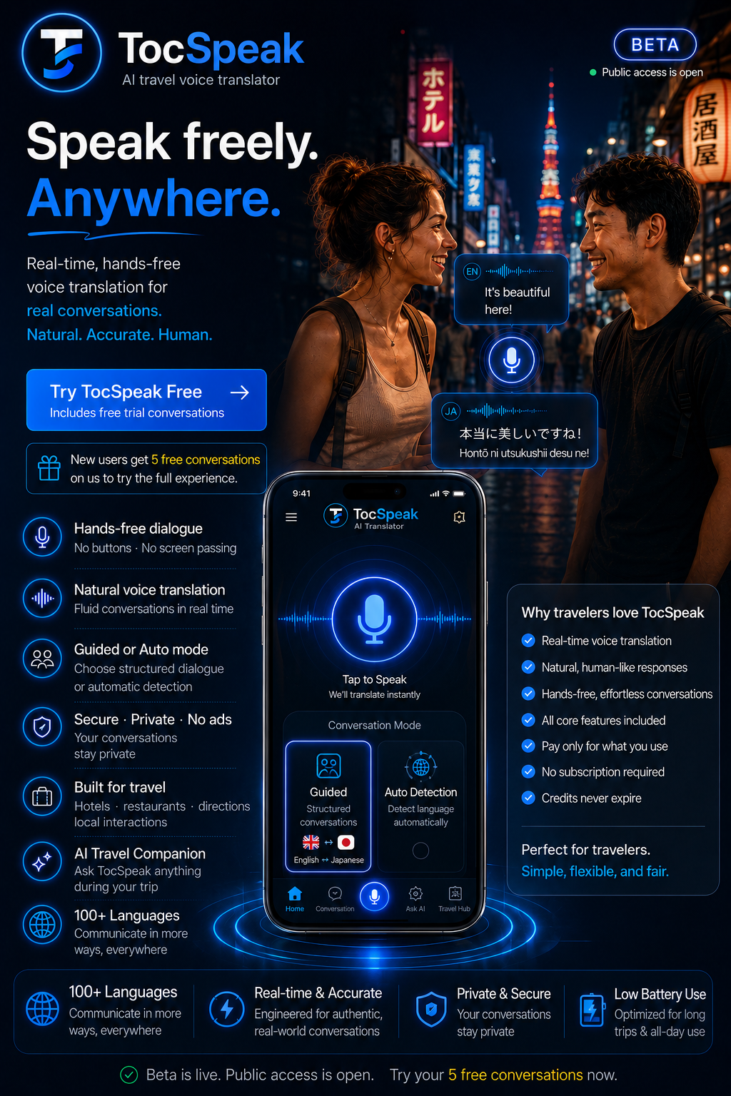 TocSpeak travel connection